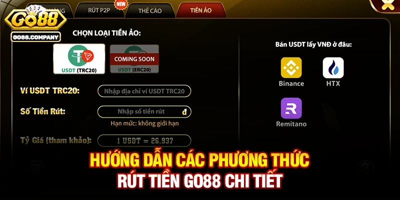 Hướng Dẫn Các Phương Thức Rút Tiền Go88 Chi Tiết